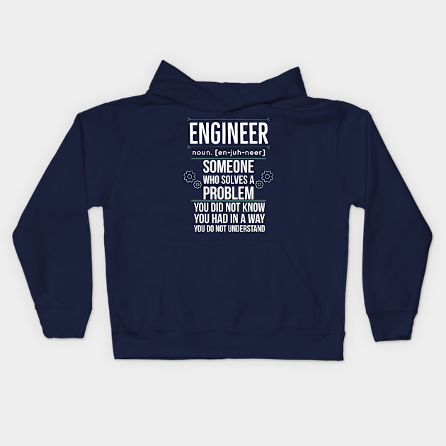 funny engineer definition Kids Hoodie by Noureddine Ahmaymou 